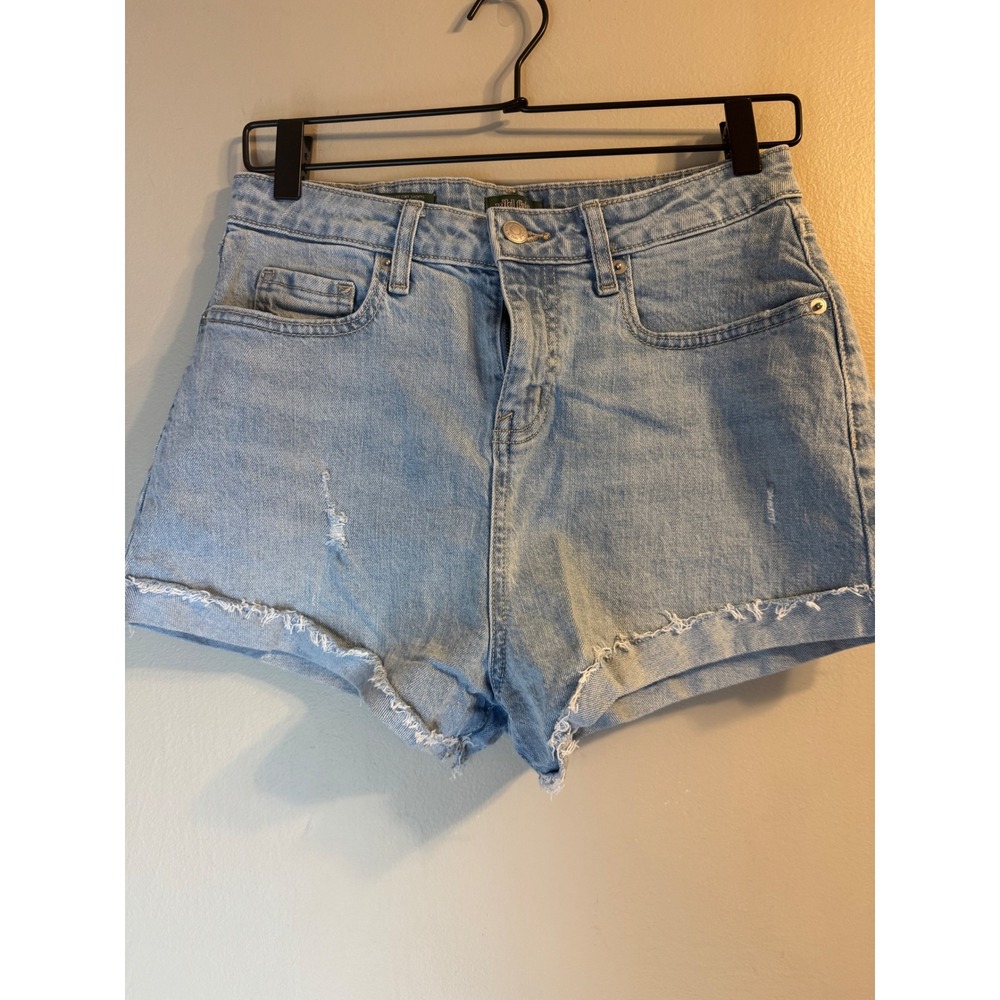 Wild Fable Womens High-Rise Rolled Cuff Distressed Denim Shorts Light Wash 6